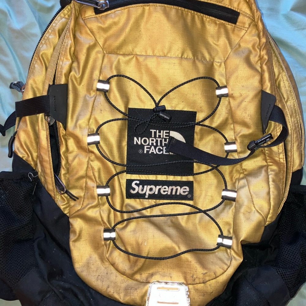Supreme X North Face Backpack Yellow Gold Used